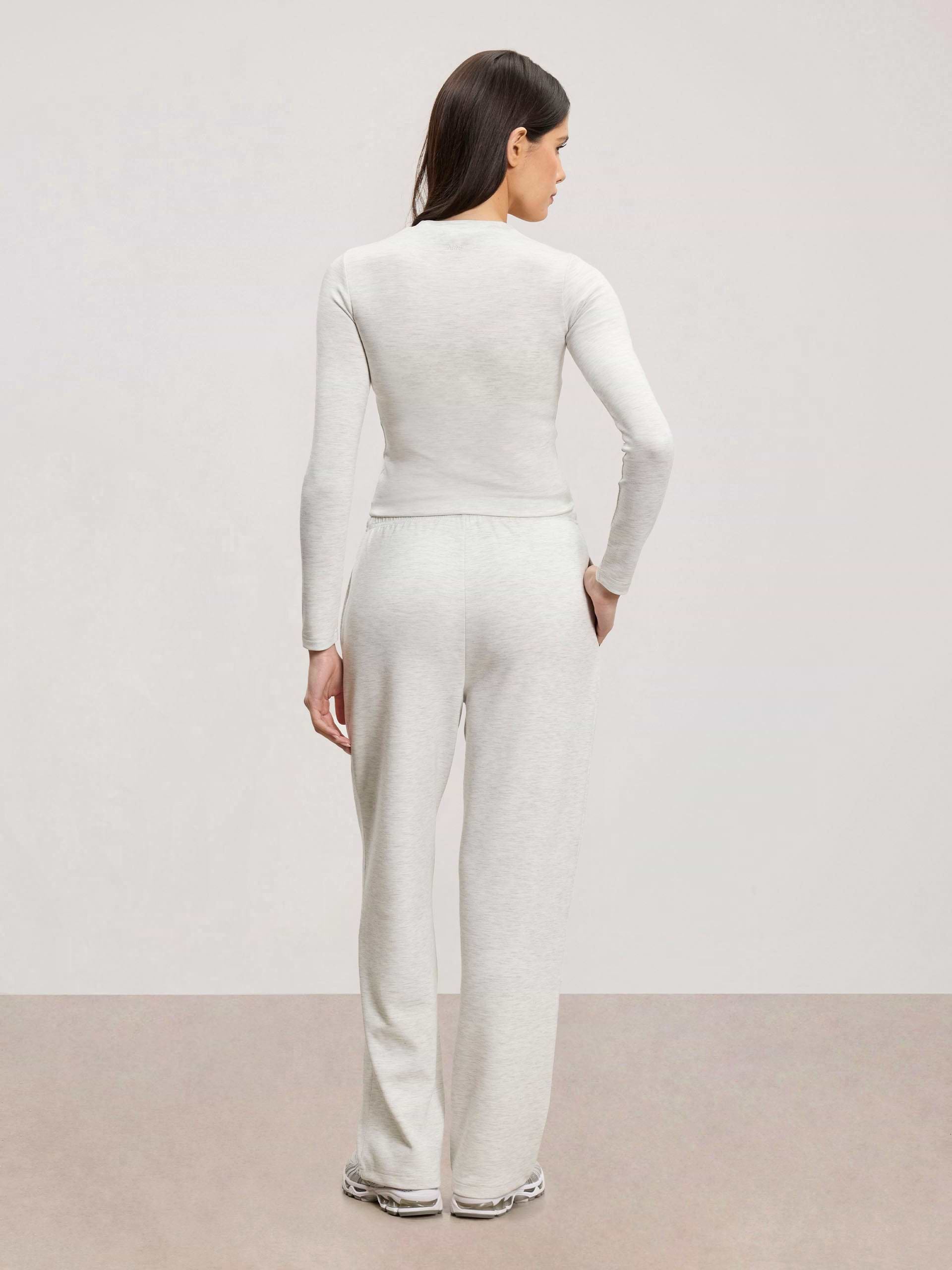 Womens Soft Interlock Jogger in Marl Grey