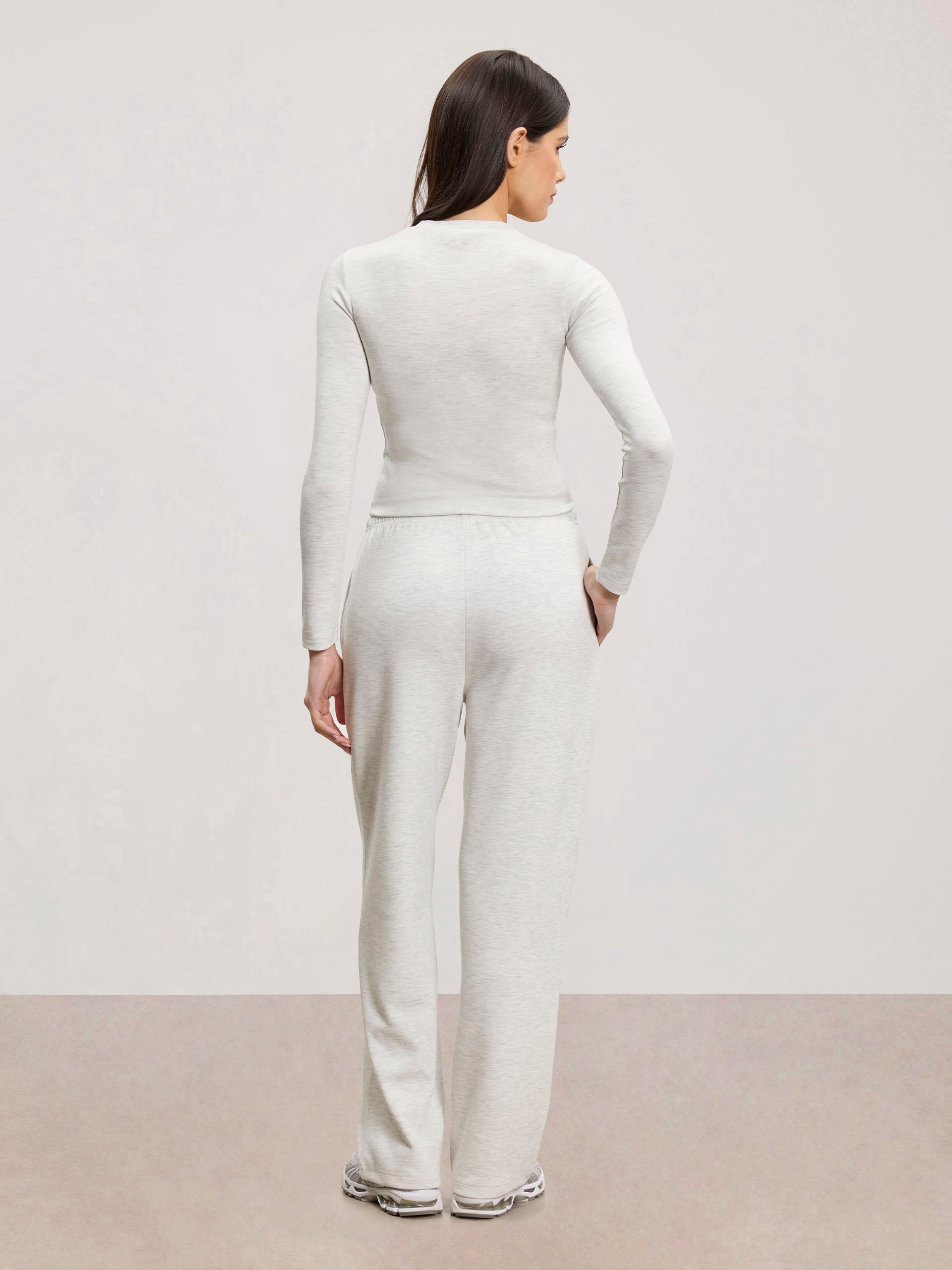 Womens Soft Interlock Jogger in Marl Grey