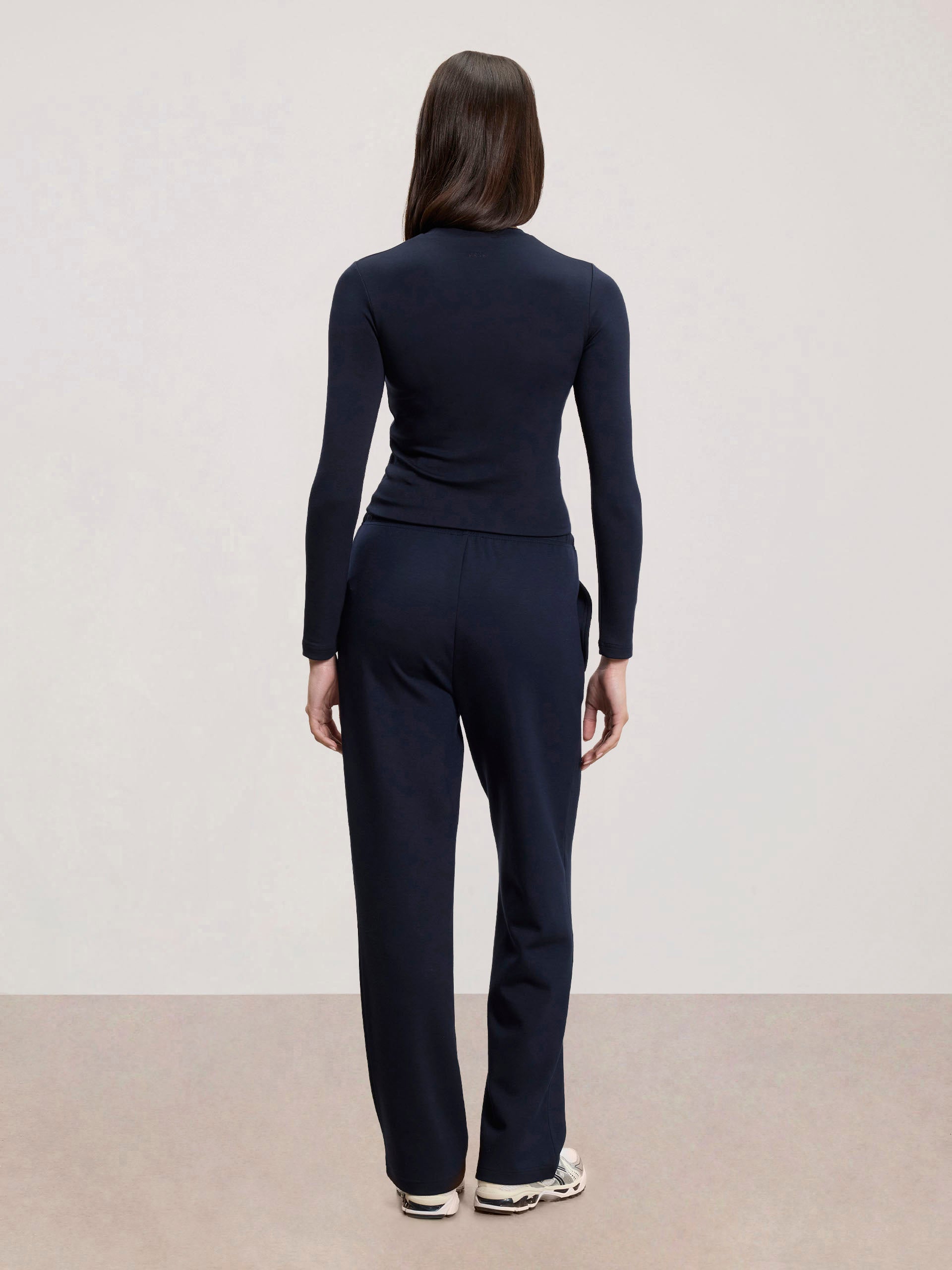 Womens Soft Interlock Jogger in Navy