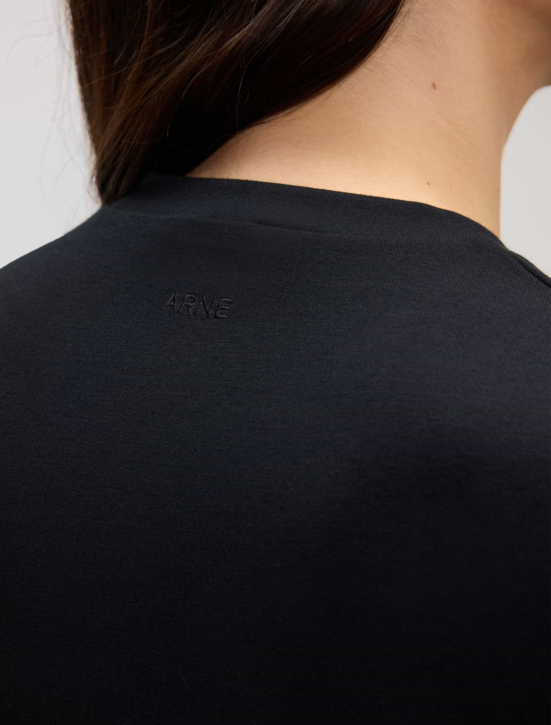 Womens Soft Interlock Long Sleeve Top in Black