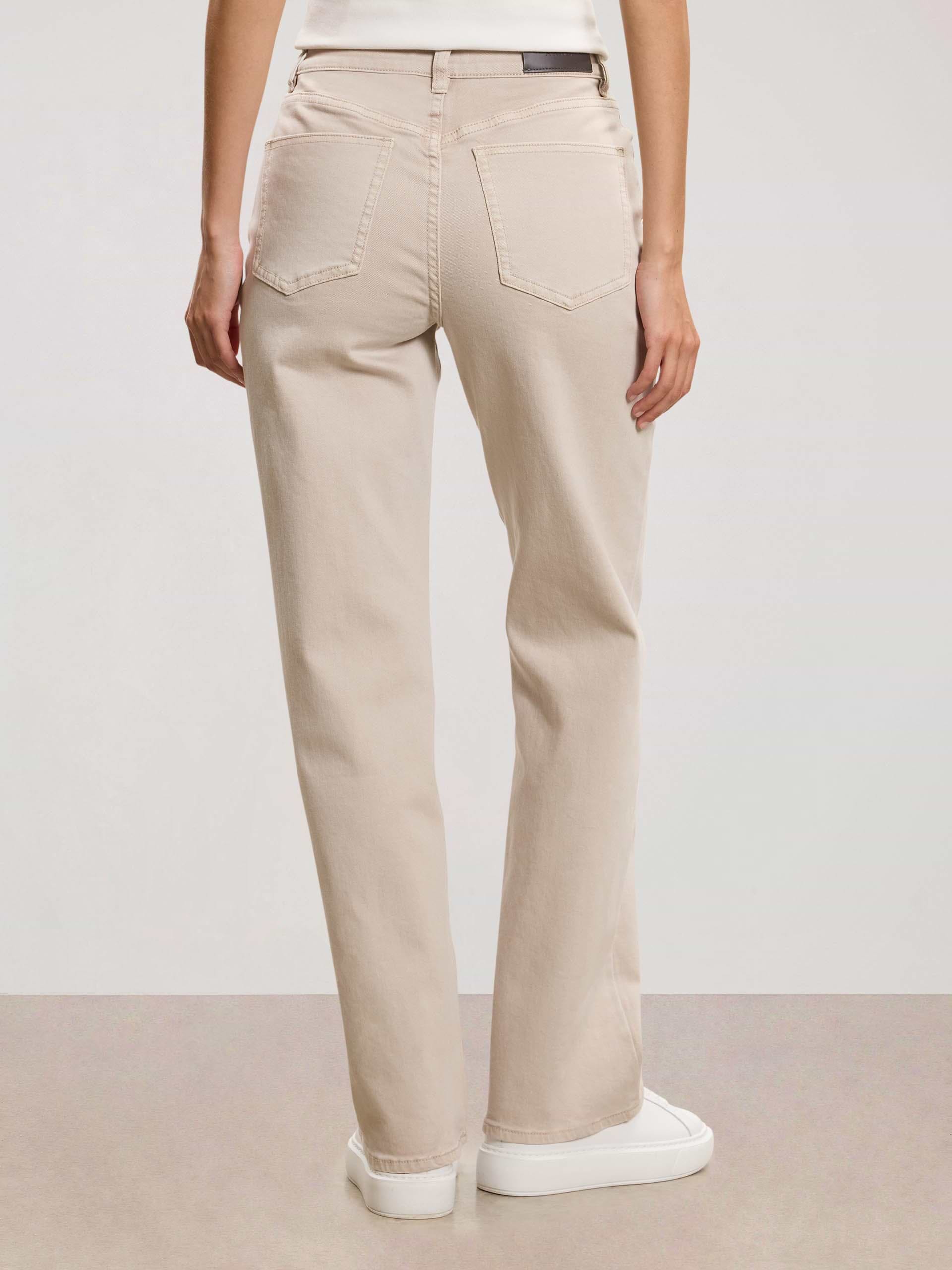 Womens Straight Leg Denim Jeans in Beige