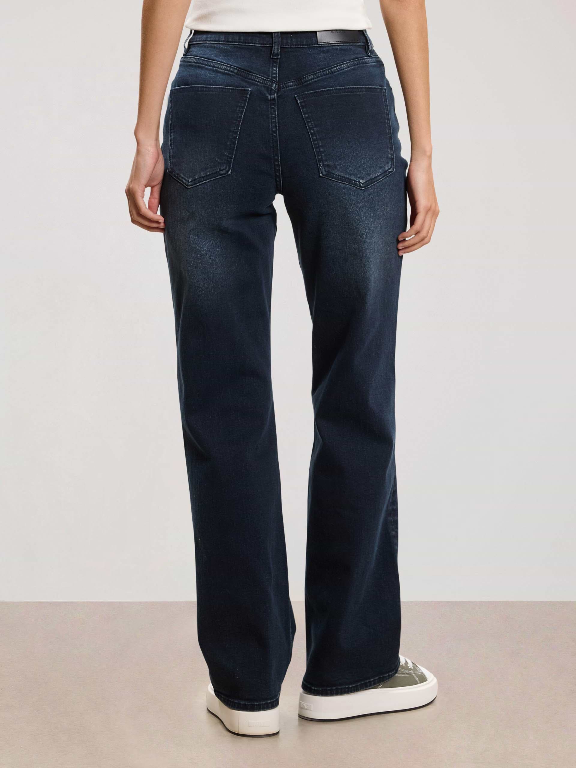 Womens Straight Leg Denim Jeans in Midnight Blue