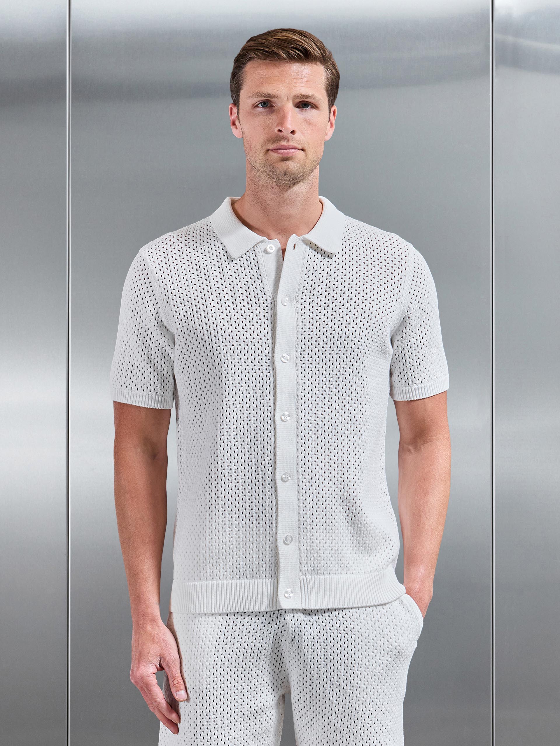 Crochet Shirt in Off White