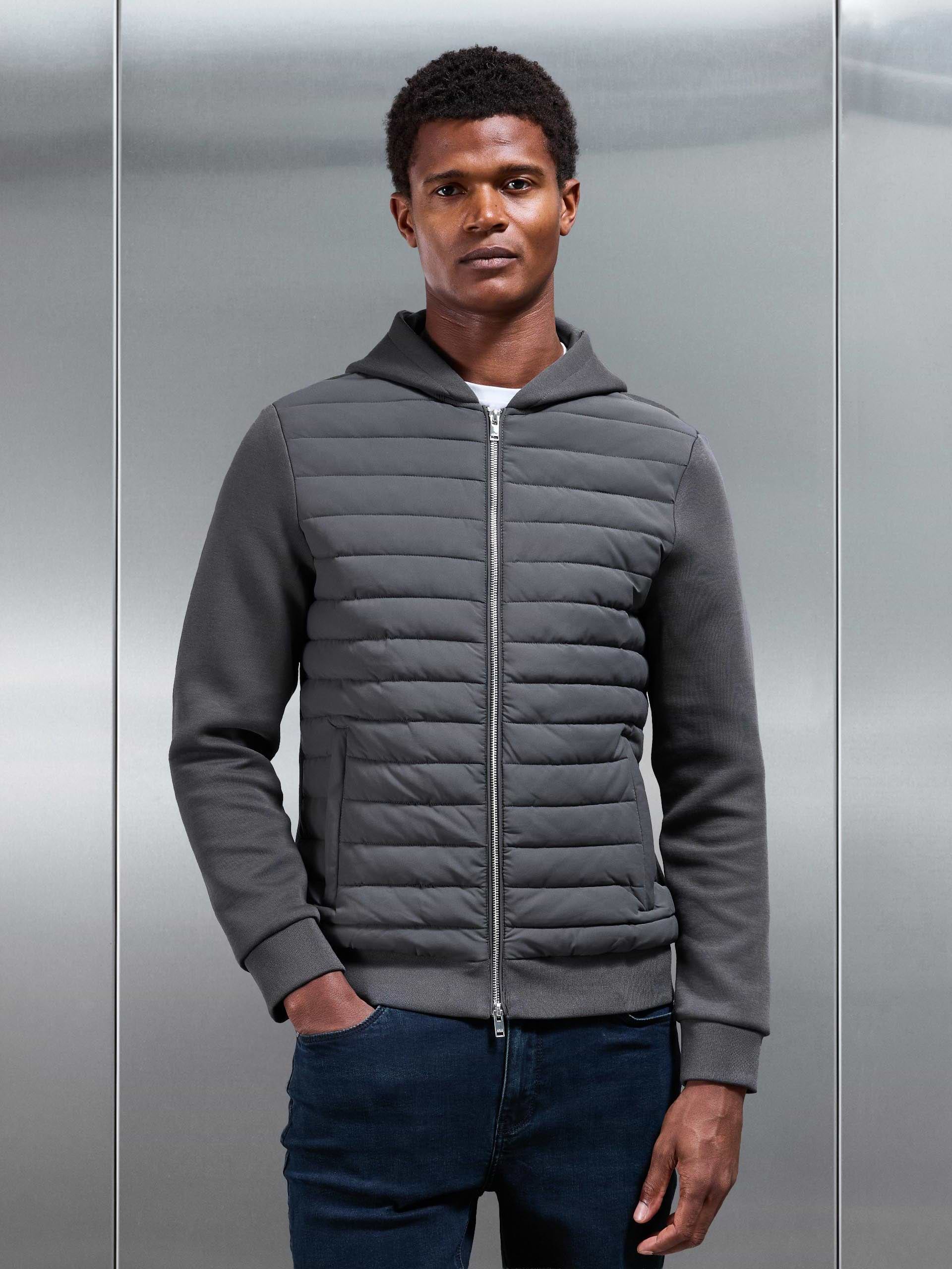 Hybrid Quilted Windbreaker in Grey