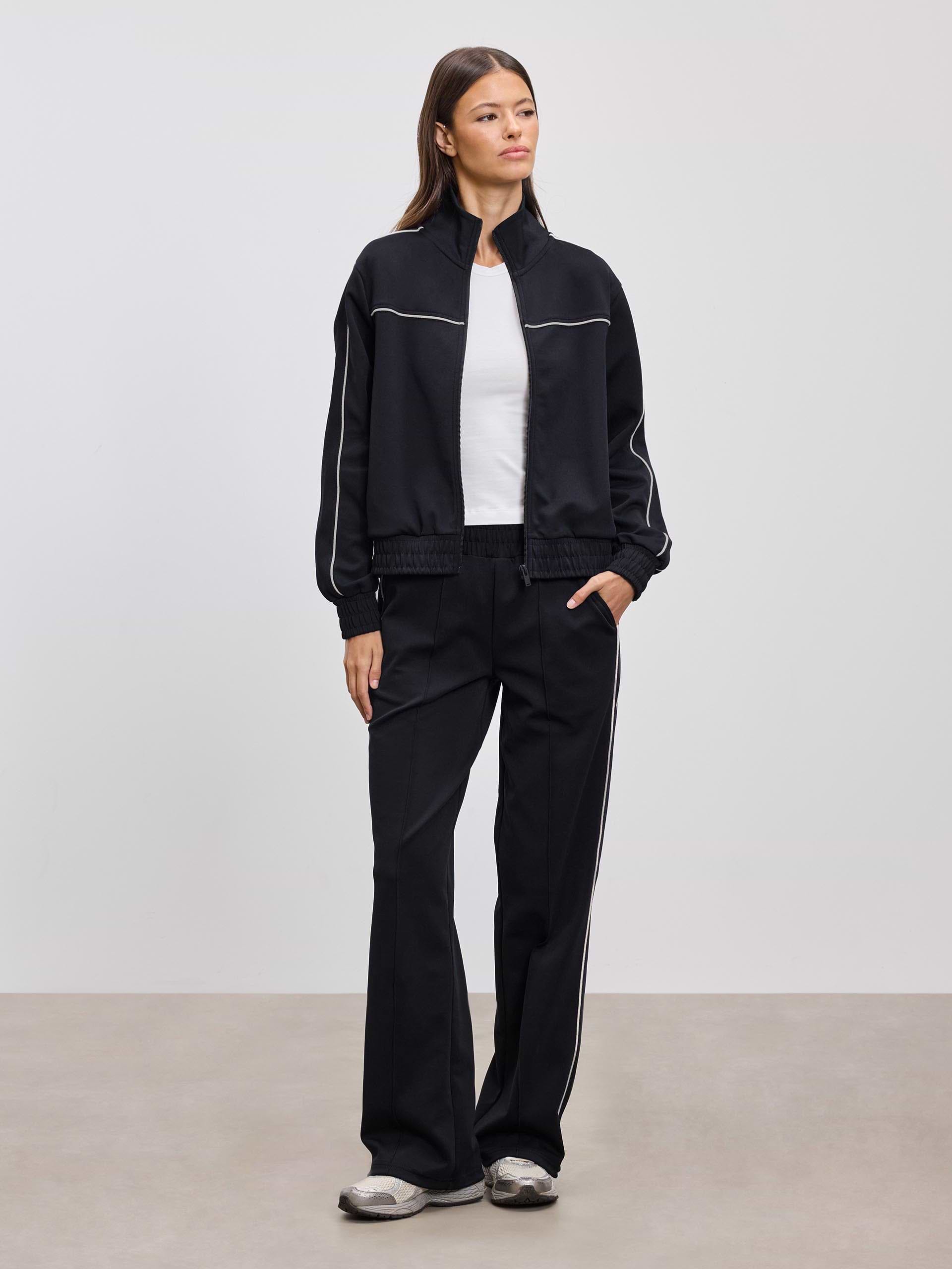 Womens Piping Track Jacket in Midnight Navy