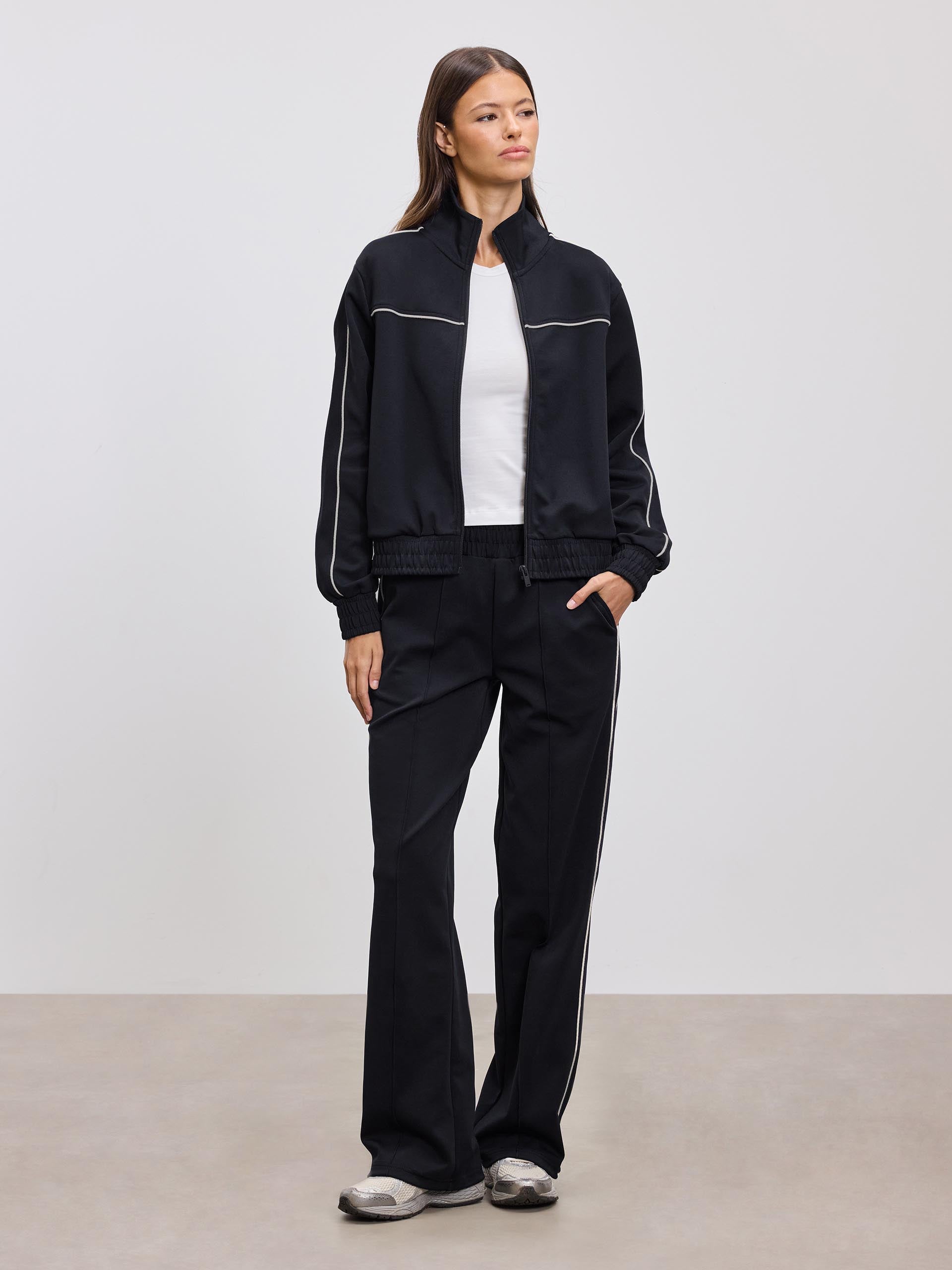 Womens Piping Track Jacket in Midnight Navy