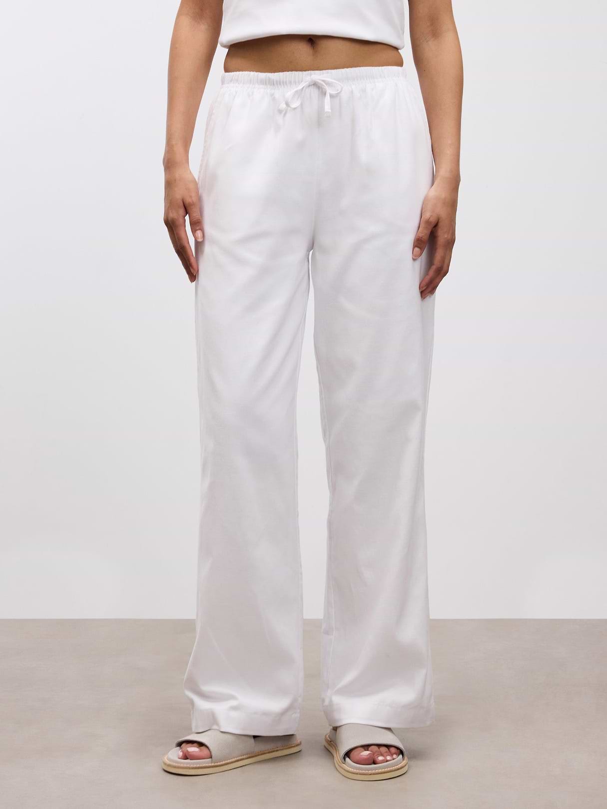 Womens Linen Trouser in White | ARNE UK