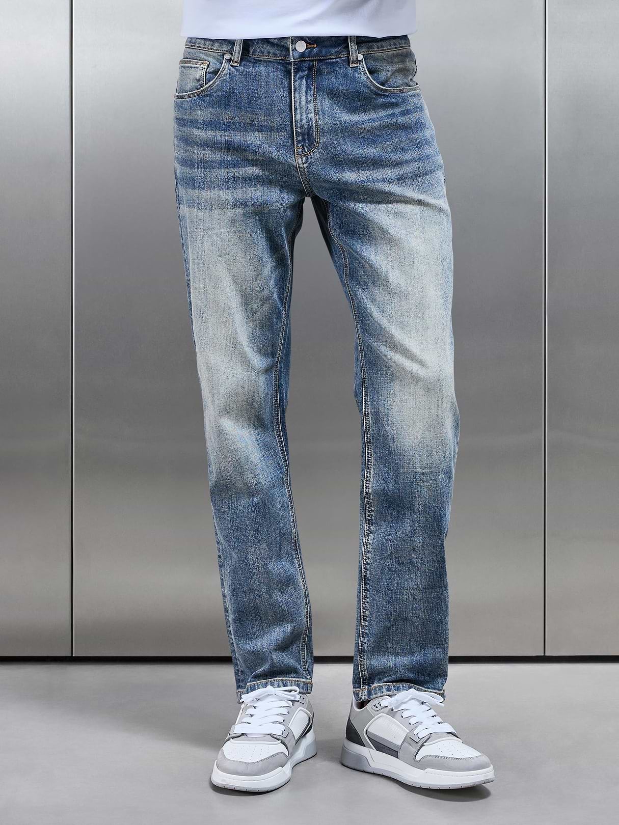 Straight Leg Denim Jeans in Sand Wash | ARNE US