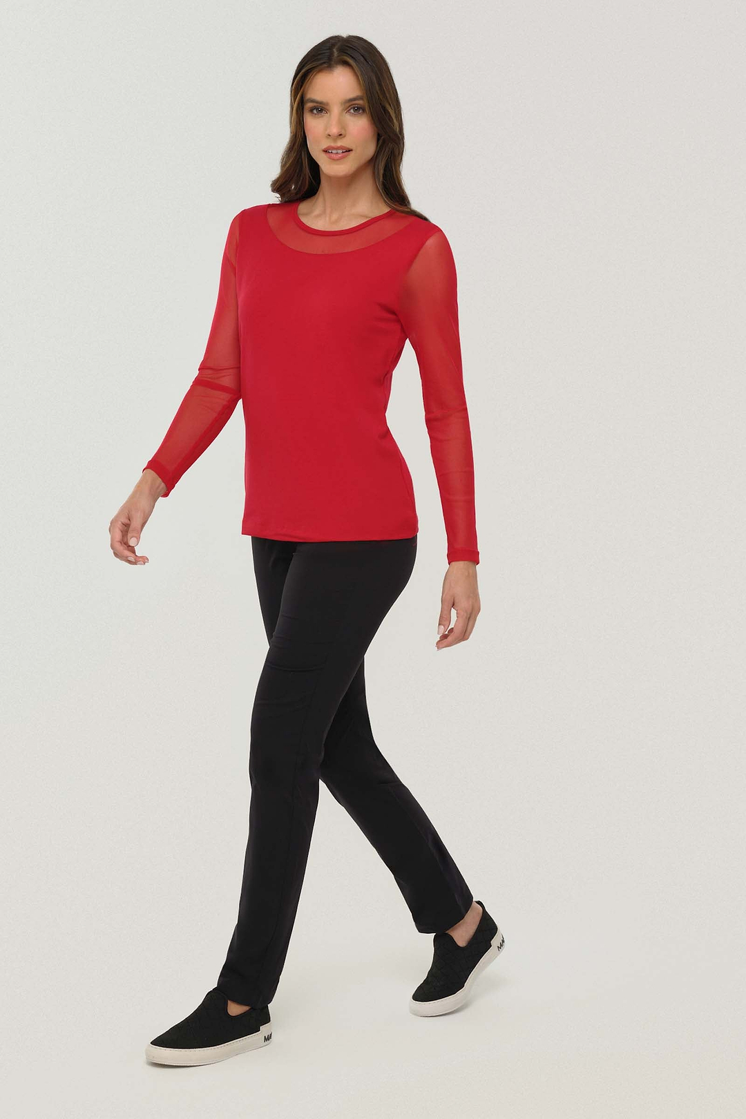 Kim Mesh-Sleeve Top in Pima Modal – Anatomie