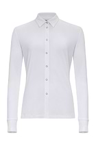 The Best Travel Top. Flat Lay of a Danica Snap On Super Jersey Top in White