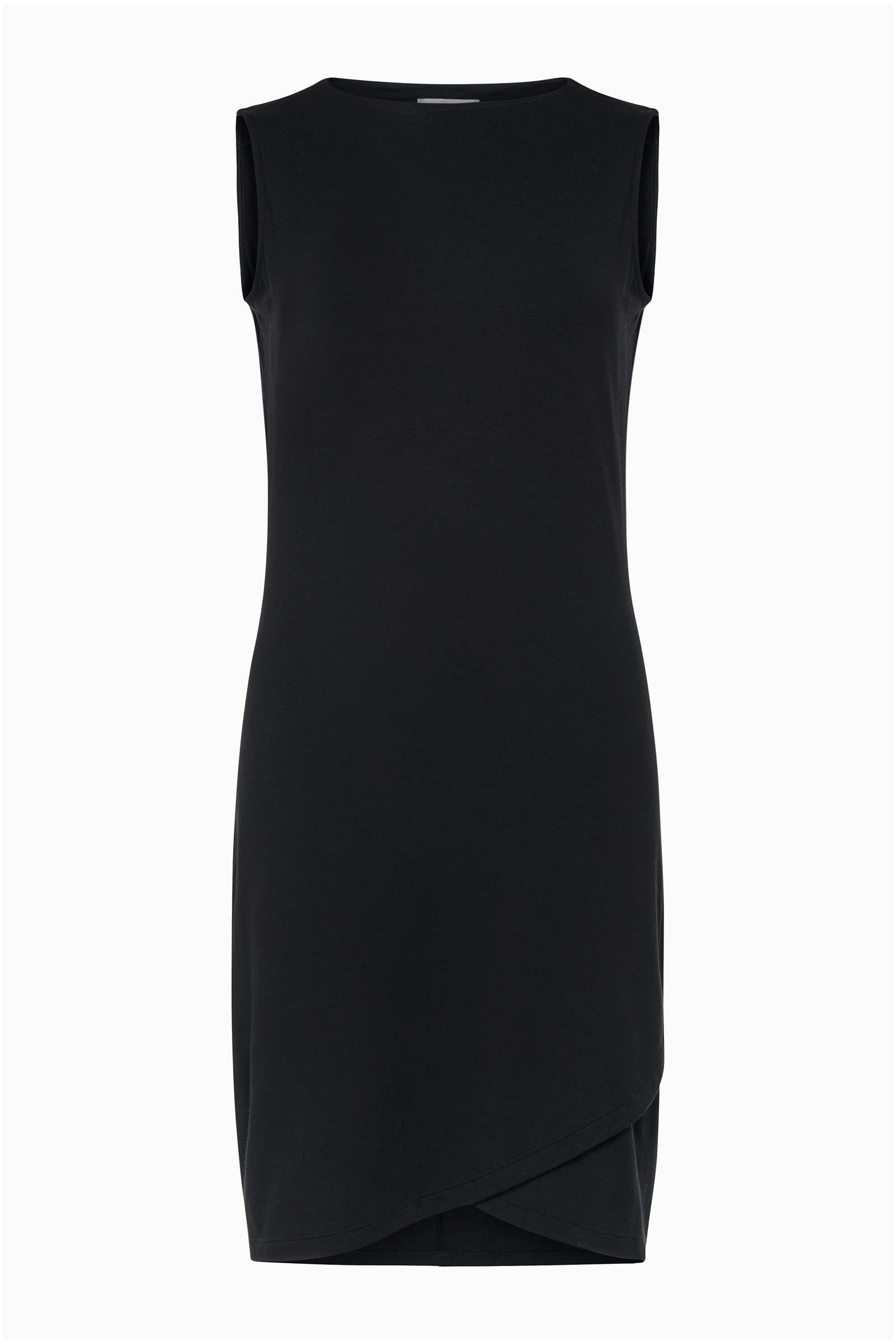The Best Travel Dress. Flat Lay of a Johanna Dress in Black.