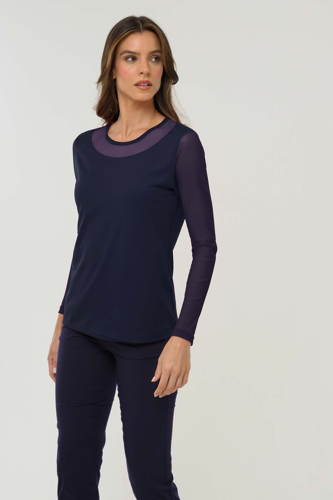 Kim Mesh-Sleeve Top in Pima Modal – Anatomie
