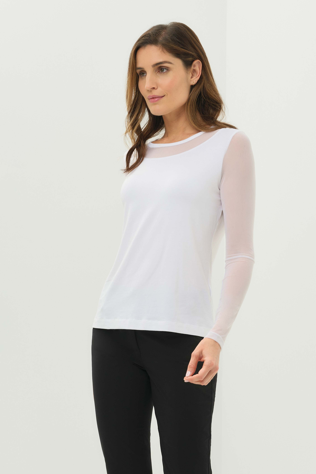 Kim Mesh-Sleeve Top in Pima Modal – Anatomie