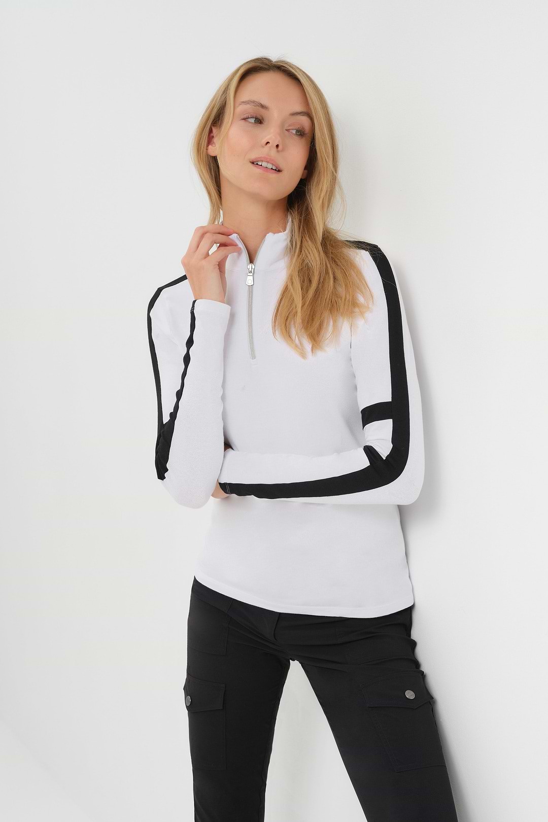 Stacey Sport Striped Zip-Up Top – Anatomie