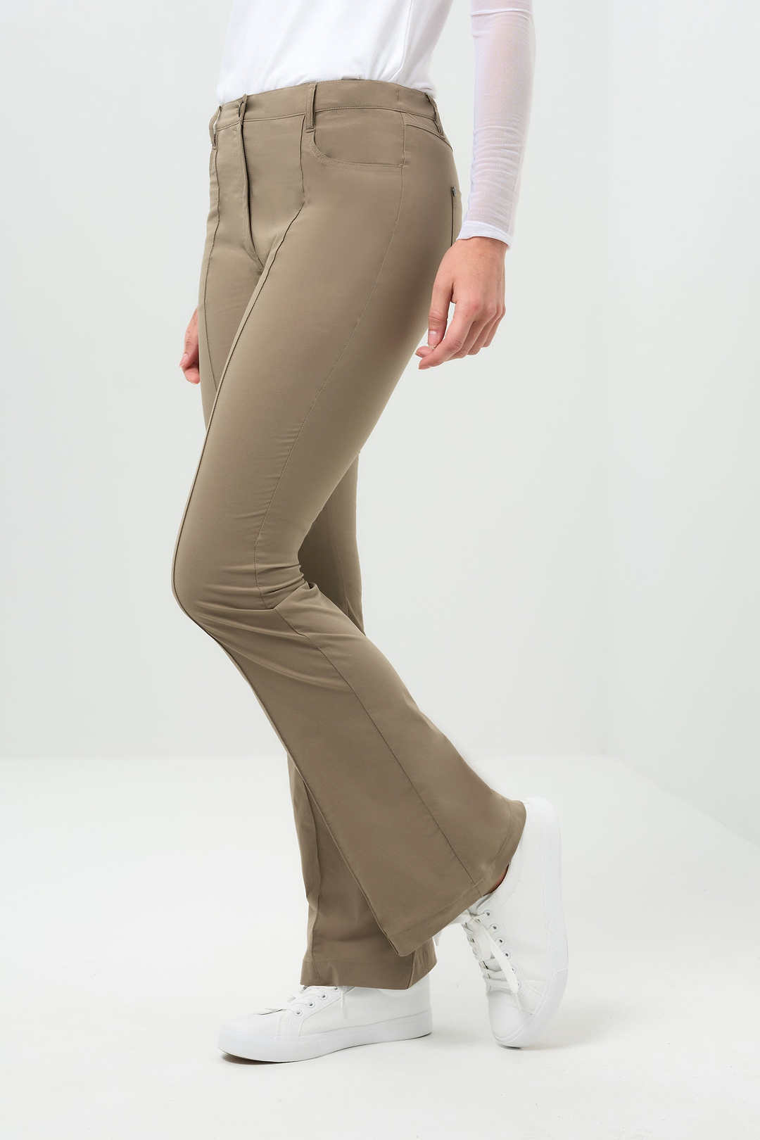 パンツ ALLCAPO COATING STACKED LONG FLARE PANTS Katya Ultralight Flare Pant with Pintucking – Anatomie
