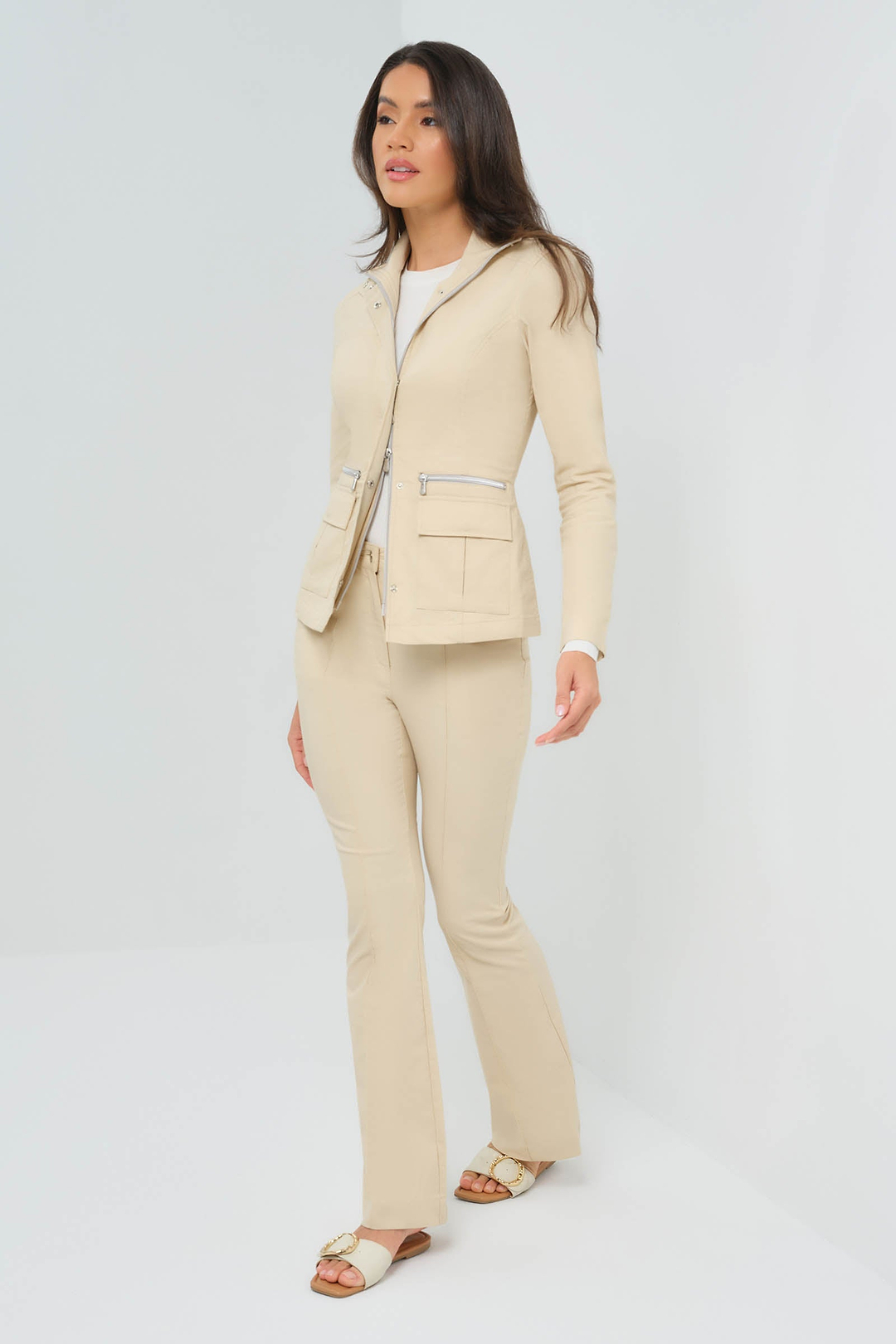 Kenya Safari Jacket in Stone – Luxury Utility Style | Anatomie