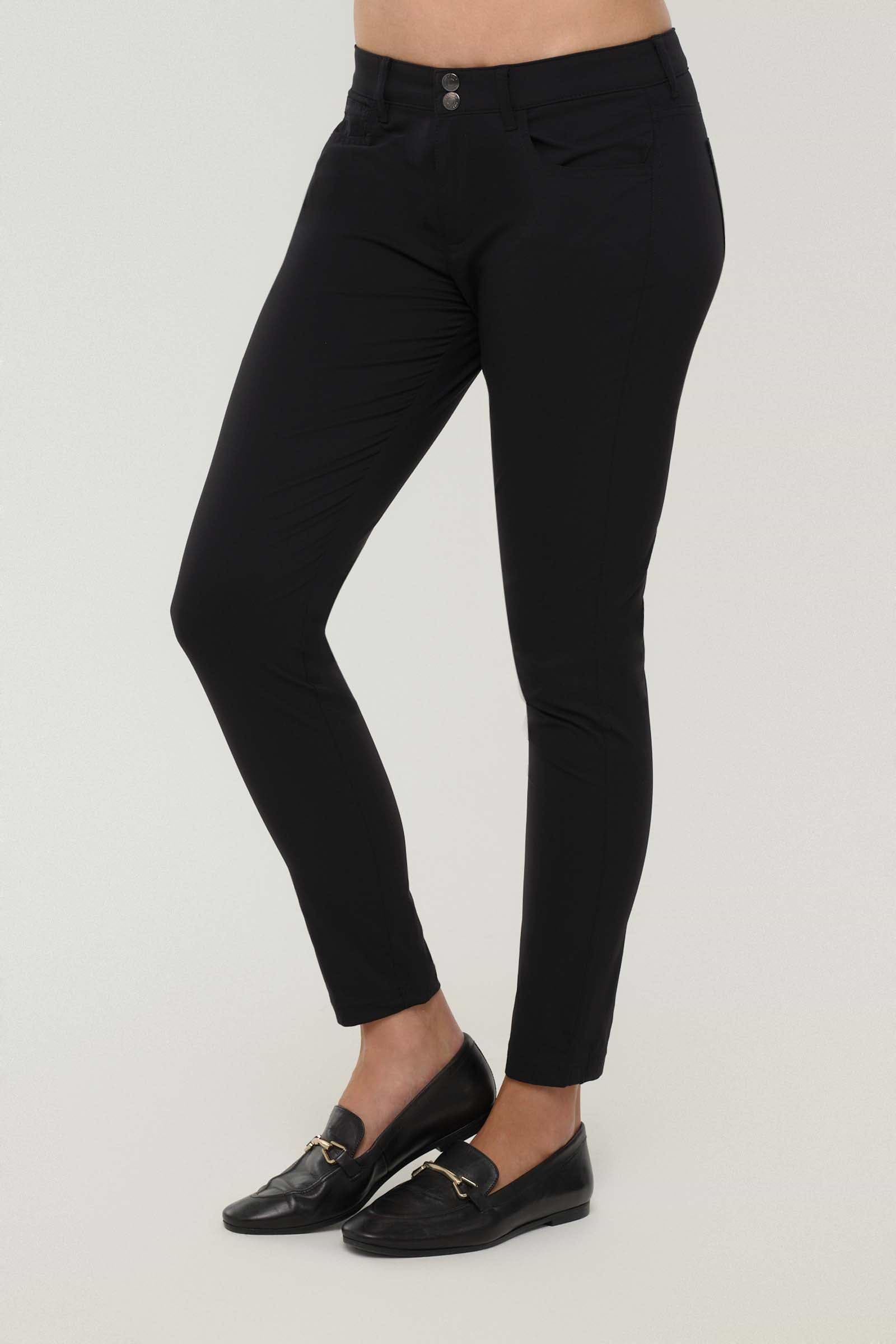 black skinny yoga dress pants Women's Stretch Skinny Yoga Dress Pants, Black / 28 Inch / M main image 1