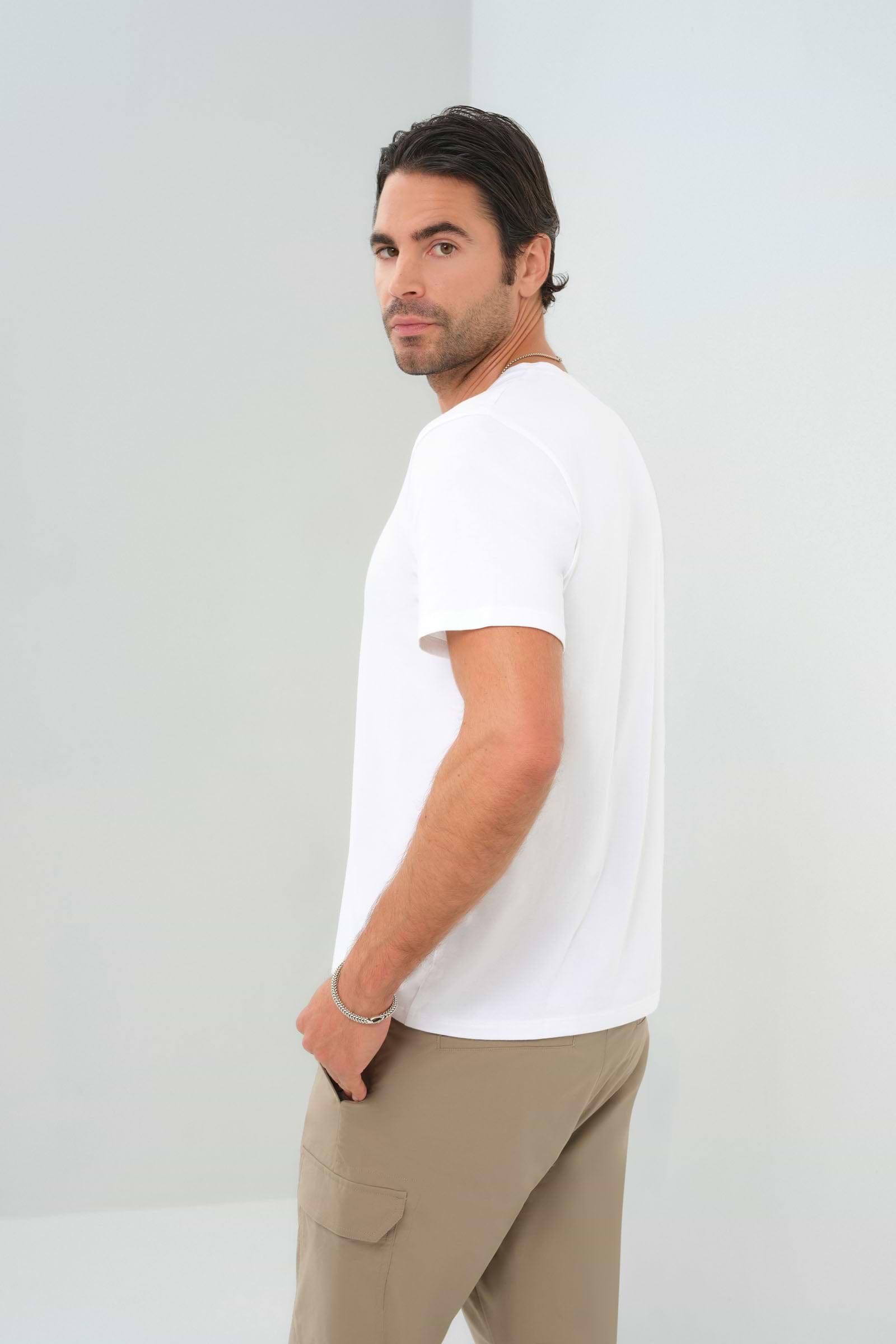Anatomie Men's Vince V-Neck T-Shirt - White - Short sleeve t-shirts Anatomie Men's Vince V-Neck T-Shirt - White - Short sleeve t-shirts