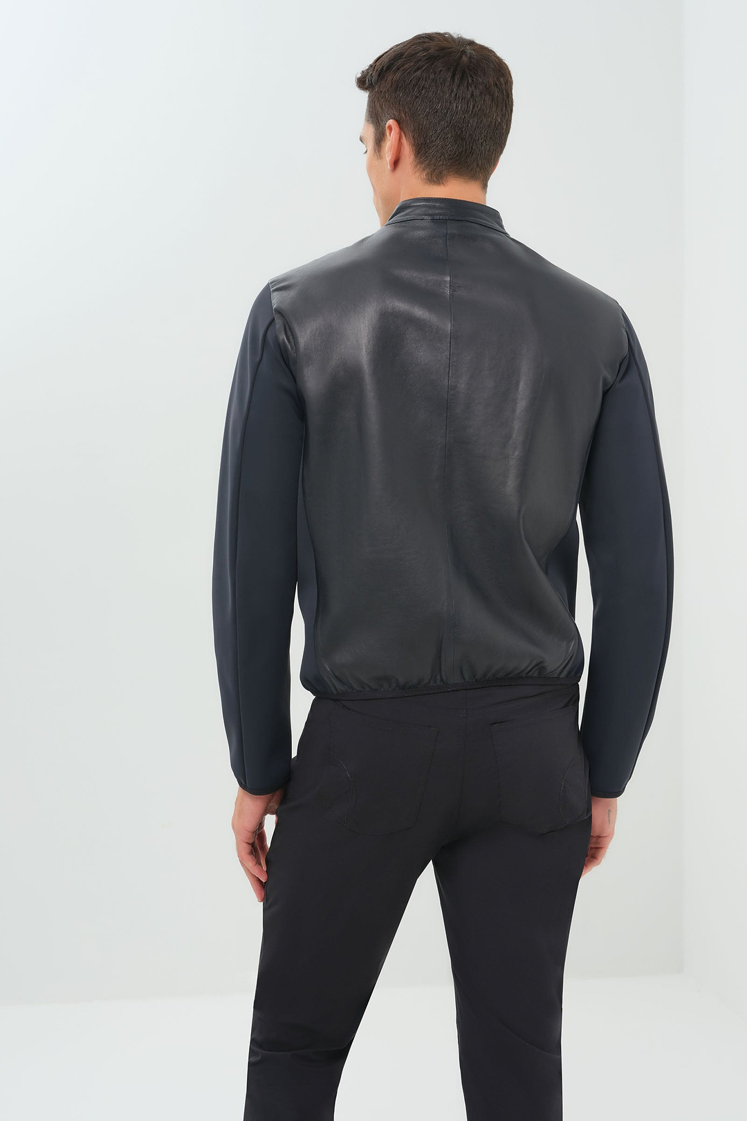 Men's Black Lambskin Leather Trucker Jacket – Classic Casual Moto