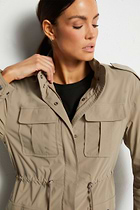 Khaki || Courtney Lightweight Utility Jacket