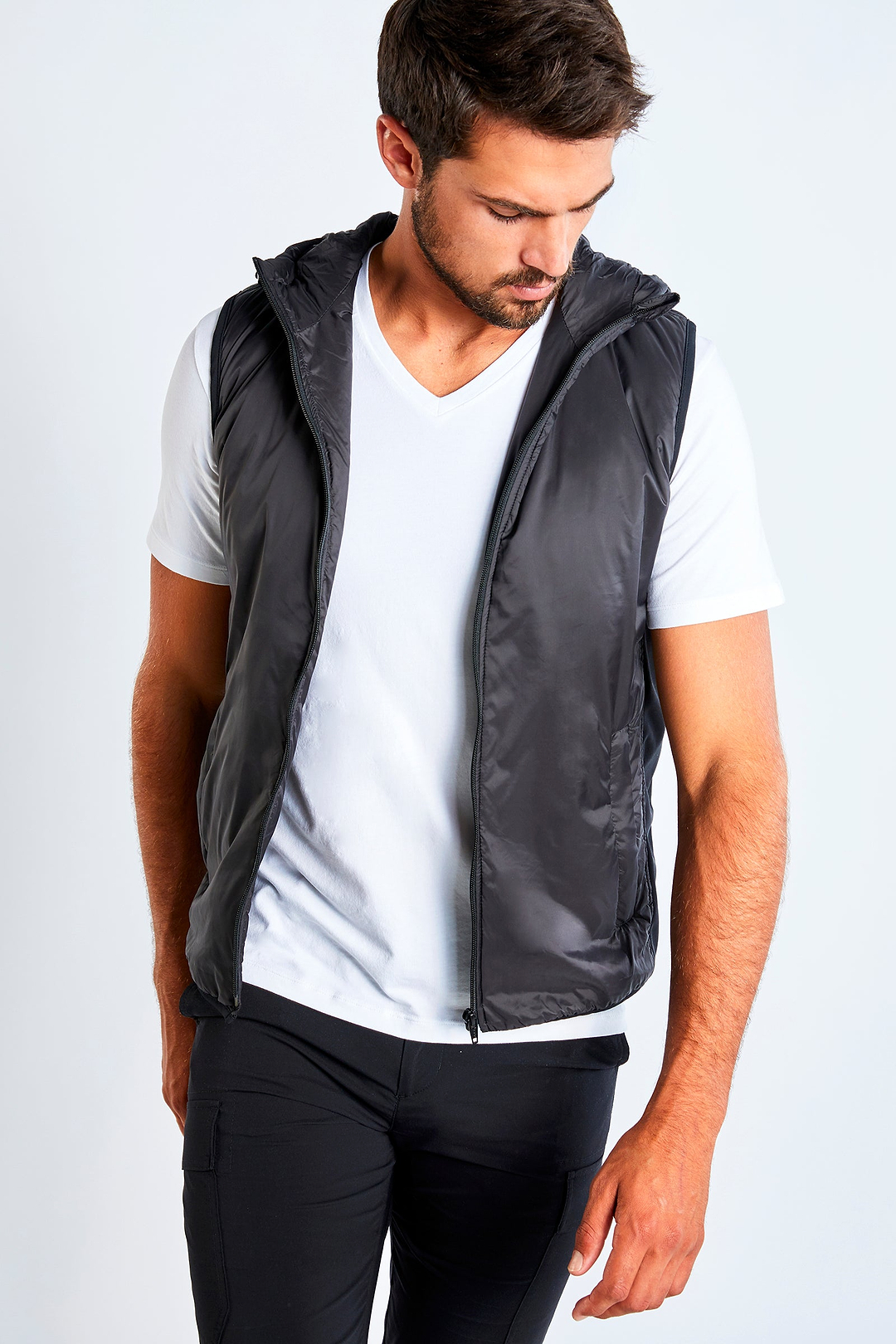 メンズウェア Progress | Hooded Vest Elevated Performance Menswear | Hooded Men's Layering Vest