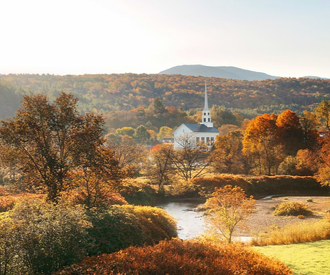 El mejor follaje de otoño en Stowe, Vermont