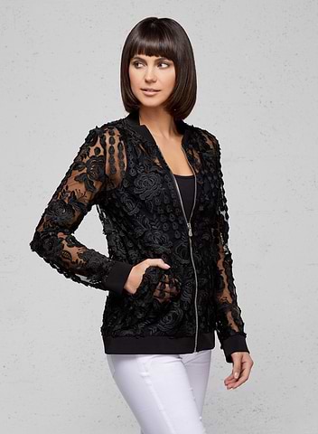 Chaqueta de transición de temporada Chaqueta bomber de encaje Ariele
