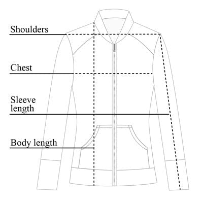 Bailey Mesh Jacket Size Chart