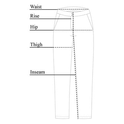 Tableau des tailles des pantalons à la cheville Celine