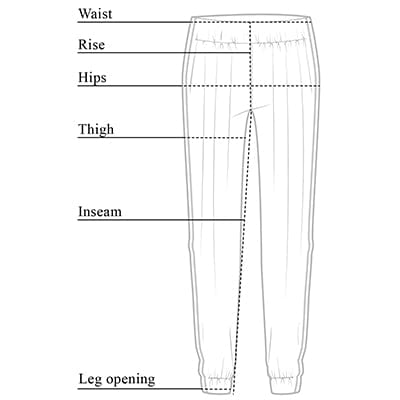Tabla de tallas de pantalones de viaje con tiras de jogging Daniella