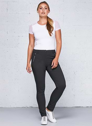Pantalones con detalle de cremallera y cintura alta Gail Curvy