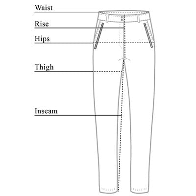 Tabla de tallas de pantalones de cintura alta Gail