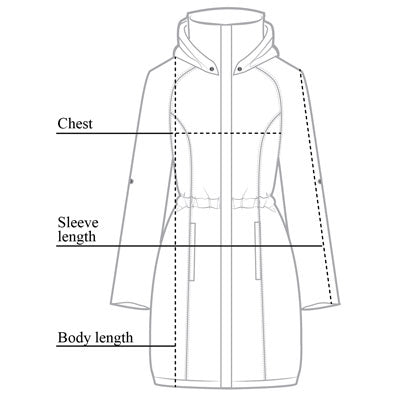 Metallic Travel Merika Windbreaker Size Chart