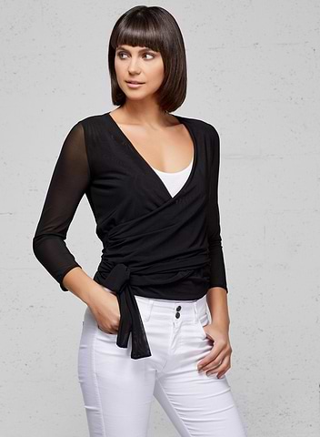 Conjunto neoyorquino: Top cruzado de malla Tonya