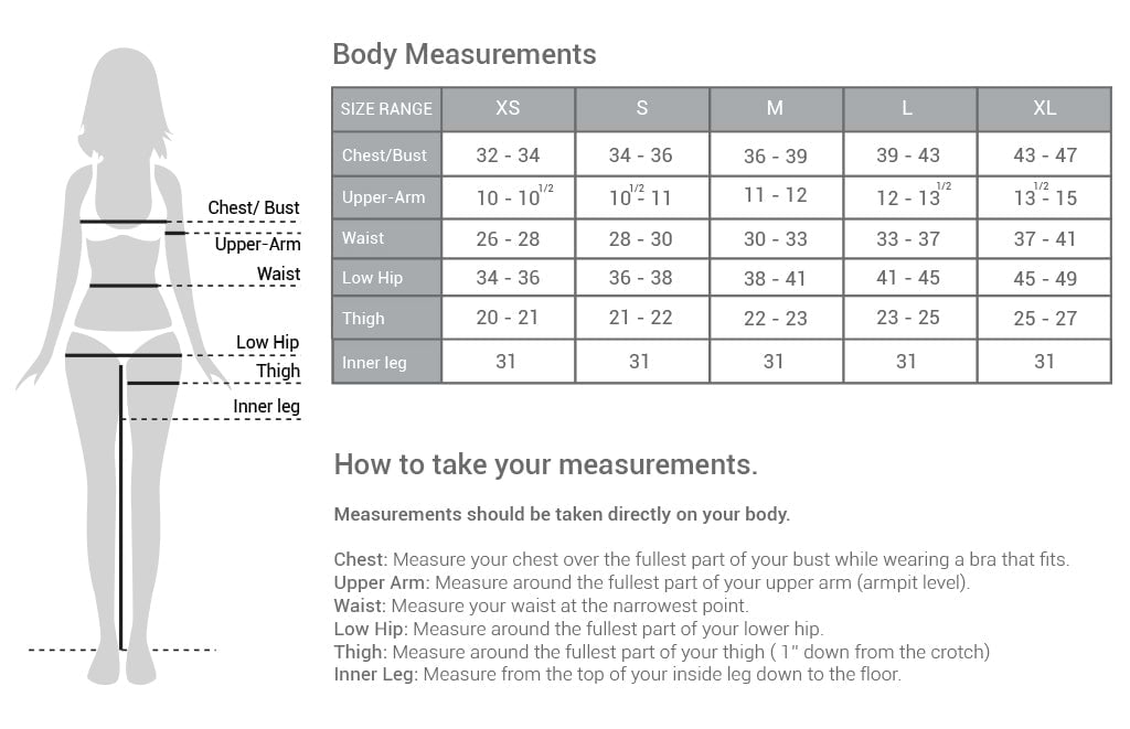 Anatomie Size Chart