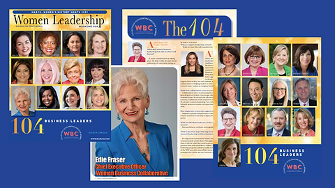 Número de marzo de la revista Women Leadership Magazine USA que presenta a Women Business Collaborative y a usted: celebrando su trabajo y sus pensamientos sobre el liderazgo empresarial de las mujeres en 2021