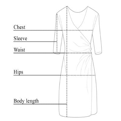 Tabla de tallas del vestido de viaje de terciopelo marino