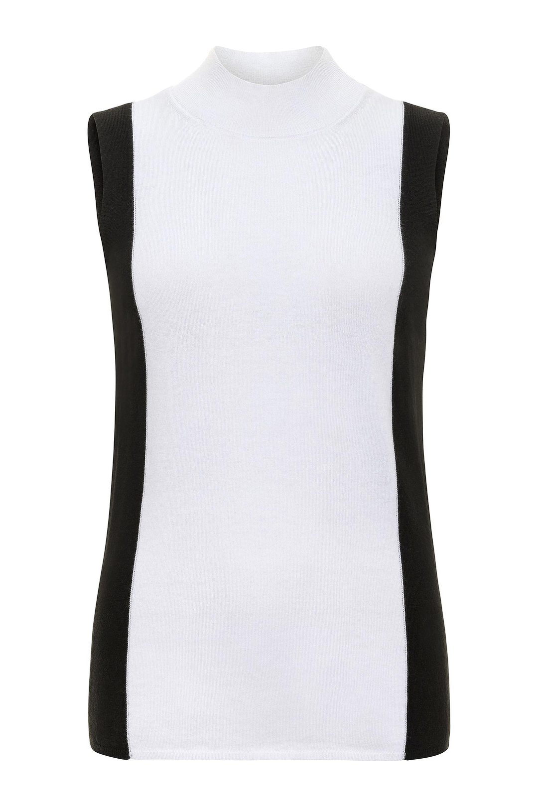 Blusa de cuello alto en mezcla de cachemira en contraste de Abryl