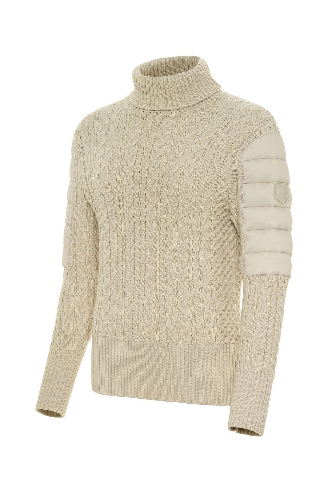 Pull Eloisa en maille torsadée et nylon rembourré