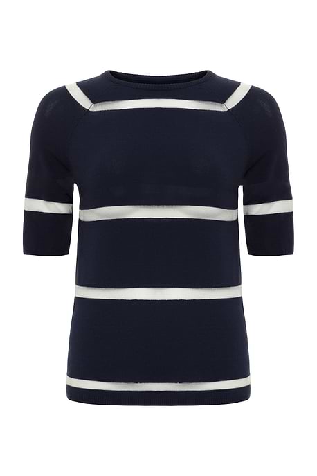 Top tipo jersey de rayas transparentes Campbell