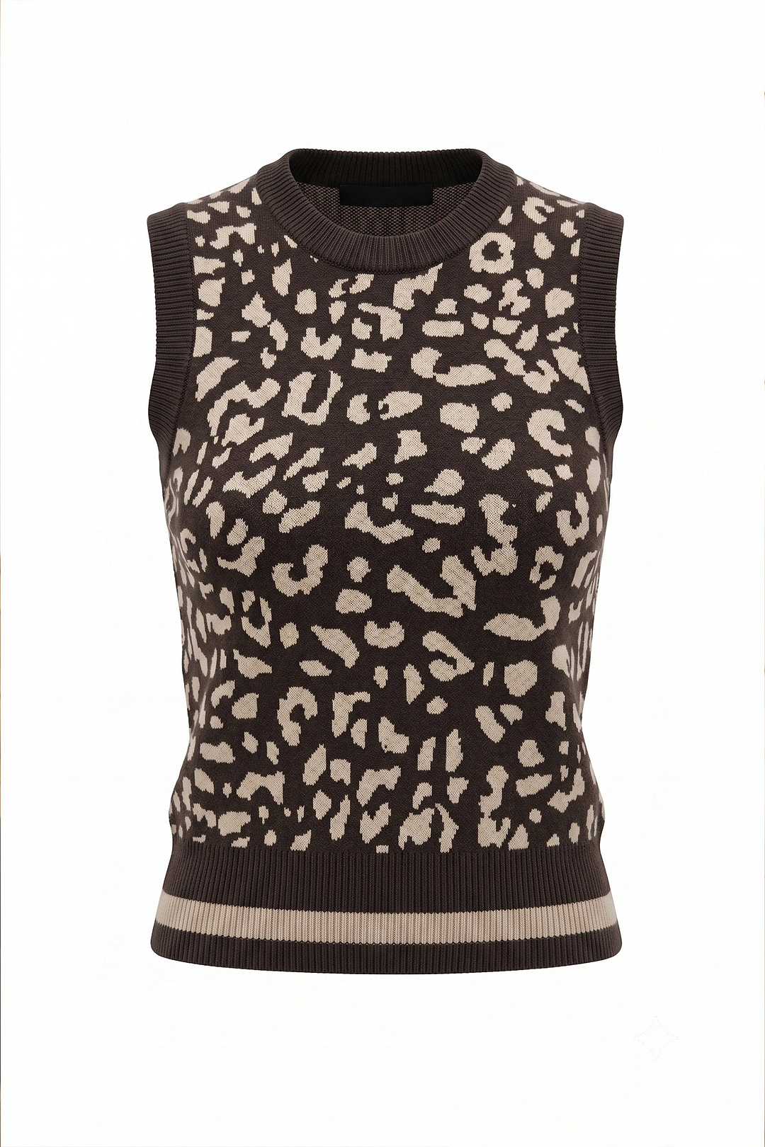 Clara Jacquard Sweater Vest with Striped Hem