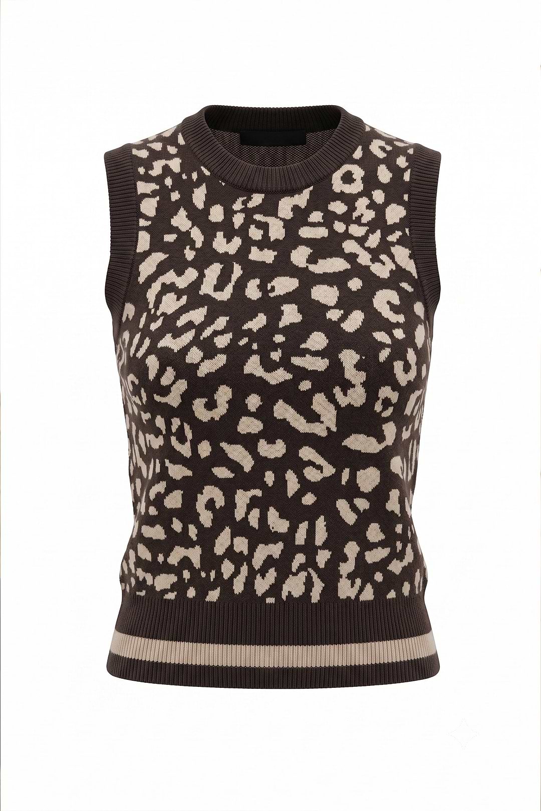 Clara Jacquard Sweater Vest with Striped Hem