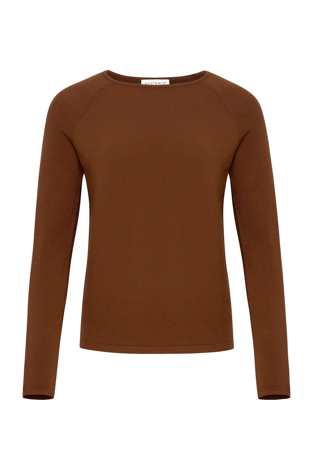 Connie Sweater Knit Baseball Sleeve Shirt in Brunette