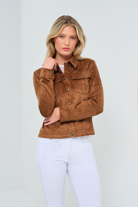 Chaqueta de camionero de ante sintético Delilah