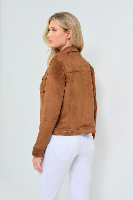 Chaqueta de camionero de ante sintético Delilah