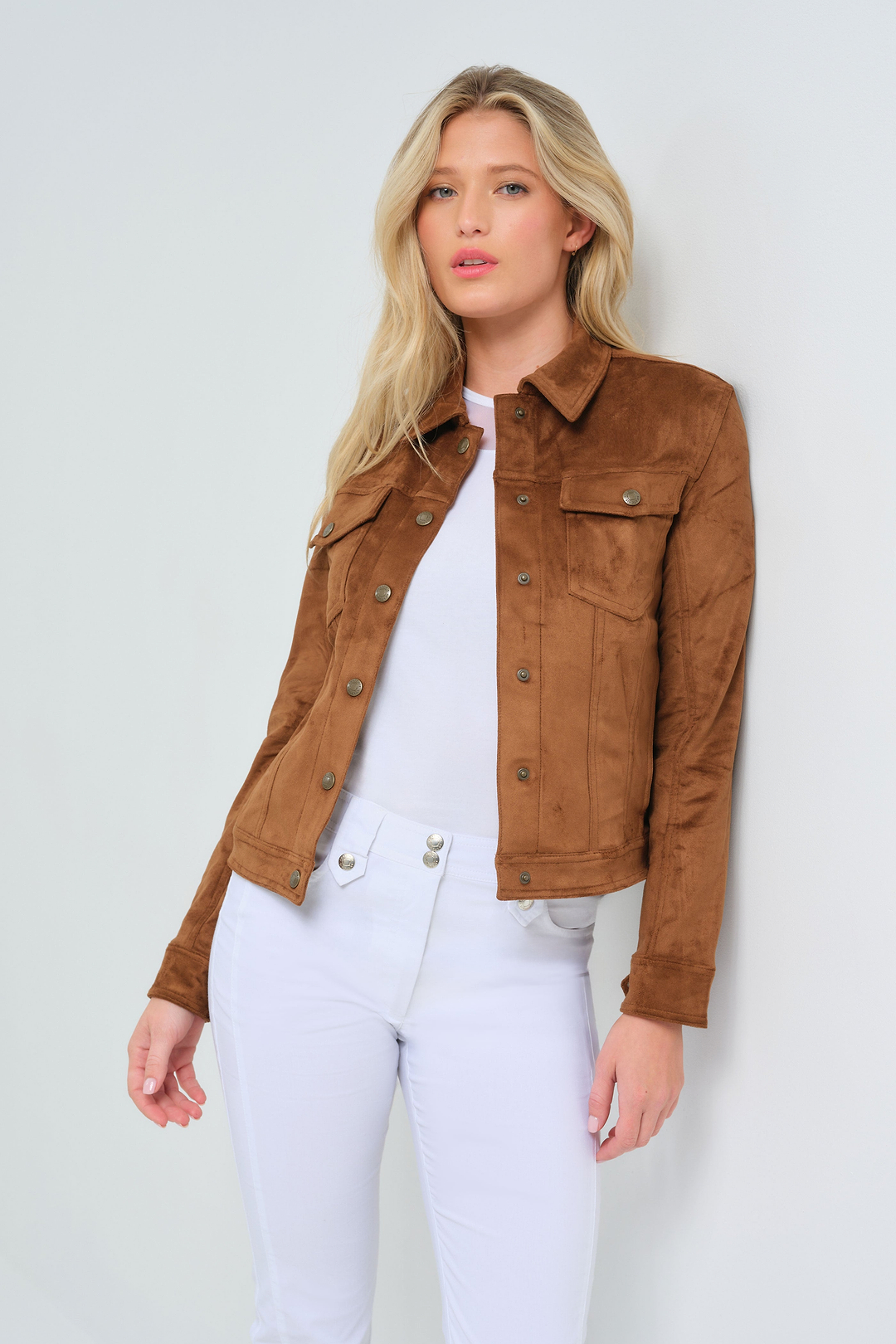 Chaqueta de camionero de ante sintético Delilah