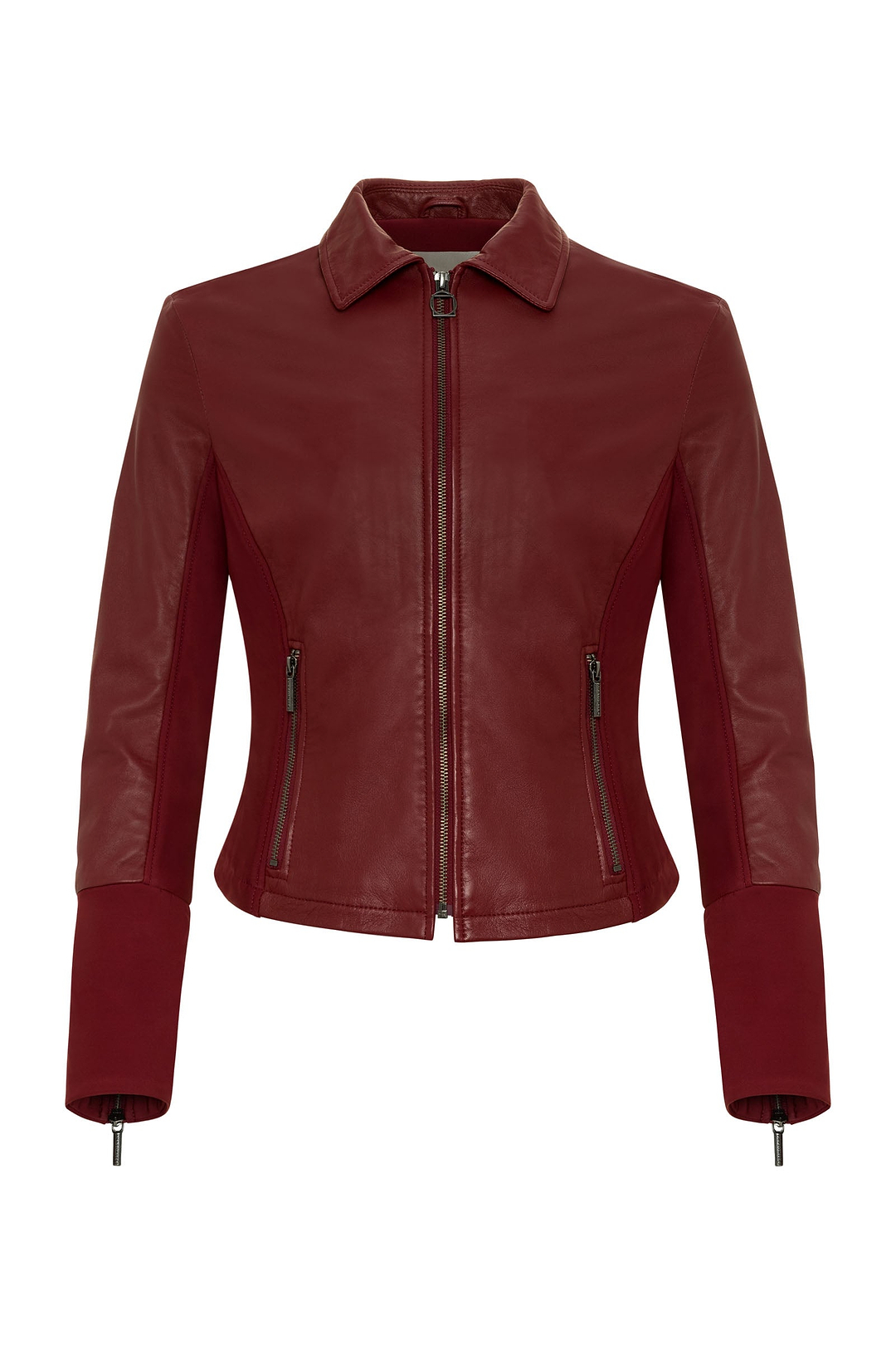 Veste en cuir Dill avec empiècements doublés en polaire
