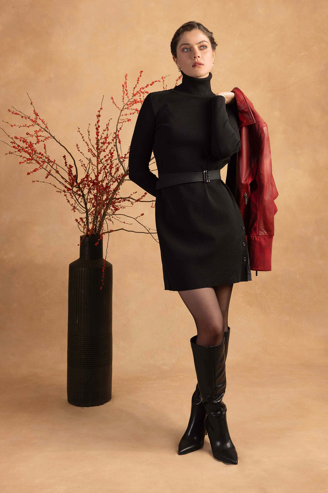 Robe pull ceinturée Hartley en relief