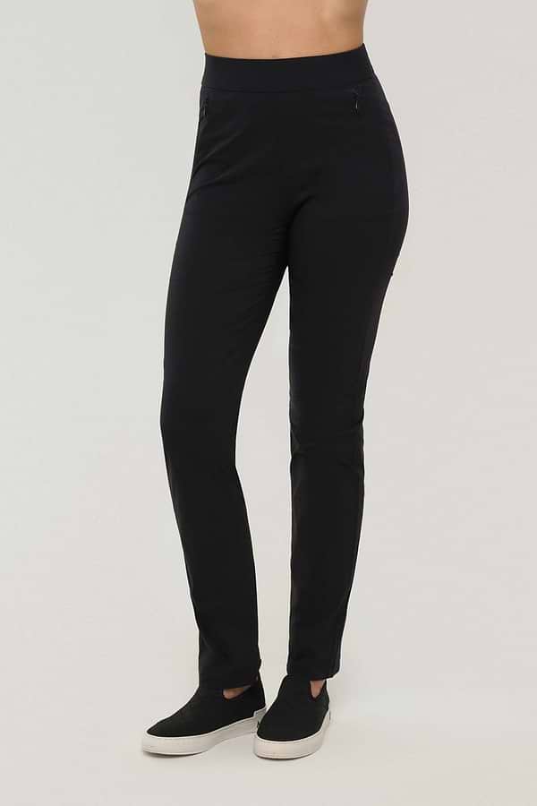 The Best Travel Pants. Front Profile of the Jamie Lee Pull-on Pant in Black