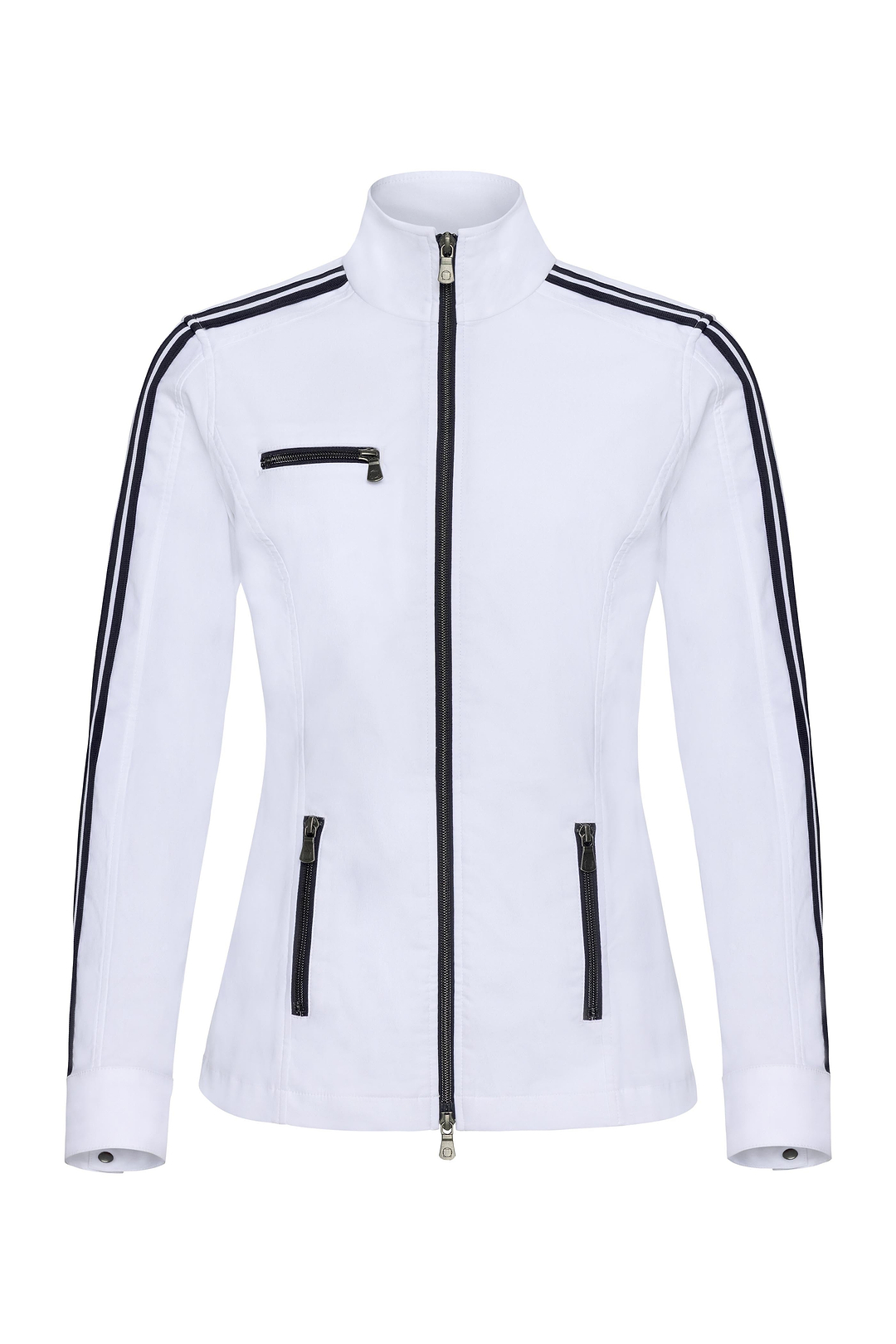 Chaqueta con cremallera y raya en contraste de Justine Saira